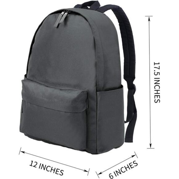 Backpack for Men and Women - Basic Bookbag Casual Daypack Backpacks - Picture 2 of 6